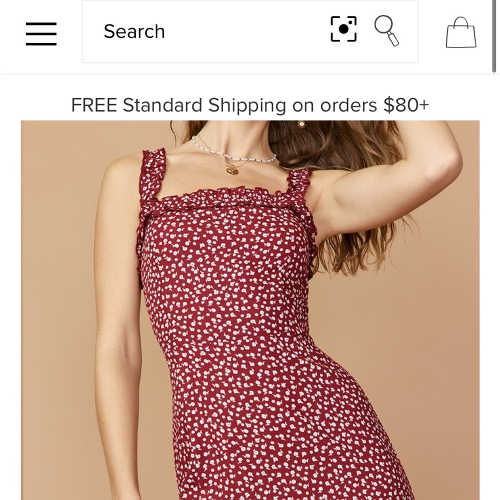 Francesca's Collections Red Sleeveless Square Neck Bodycon Midi Dress